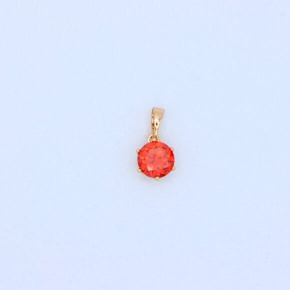 "Fiery Red Round Pendant in Gold Plating with Elegant Minimal Look, XPPT1676 - Picture 10 of 13